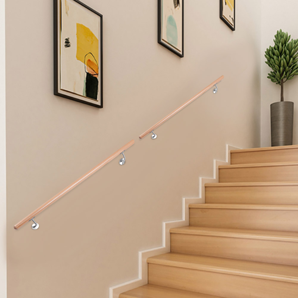 Edelstahl Treppen Handlauf Geländer 100cm Holzmaserung Wandhandlauf Balkonen Hot