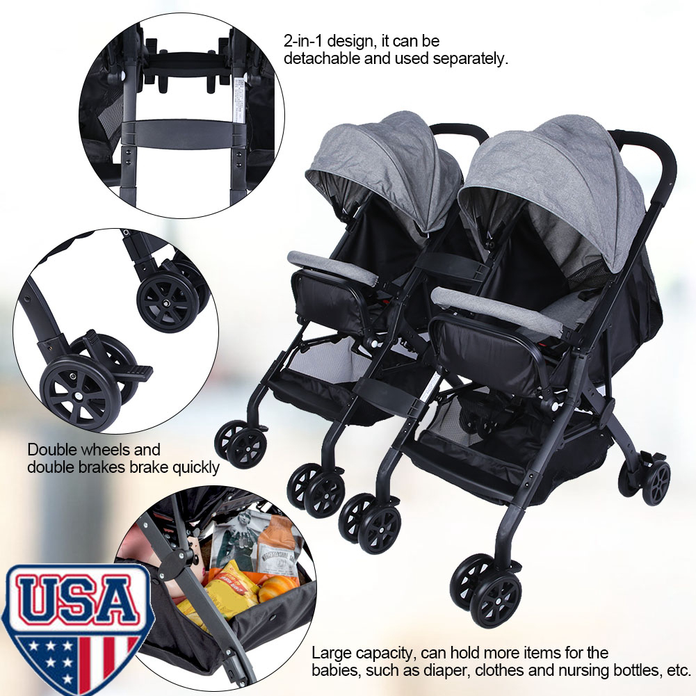 foldable twin baby double stroller