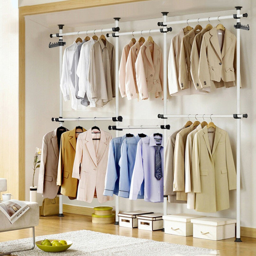 Wandregal Wandgarderobe Kleiderständer Kleiderstange Garderobe Textilregal NI