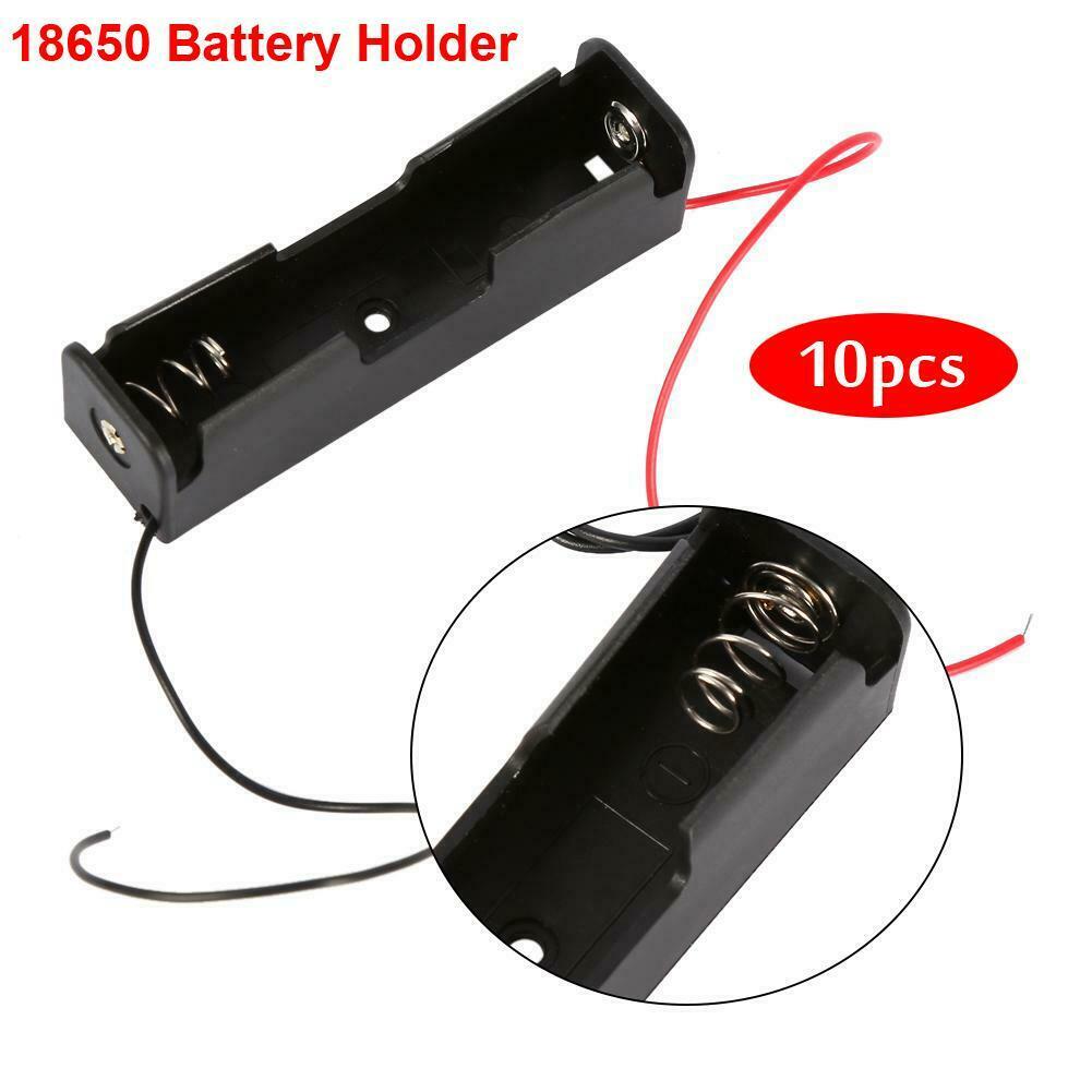 5x Plastic Battery Holder Storage Box Case /& Wire Lead For 18650 Batteries
