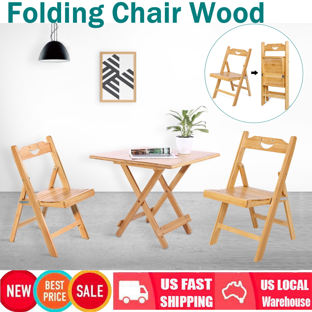 1 2pcs Folding Bamboo Chairs Garden Yard Stackable Home Furniture