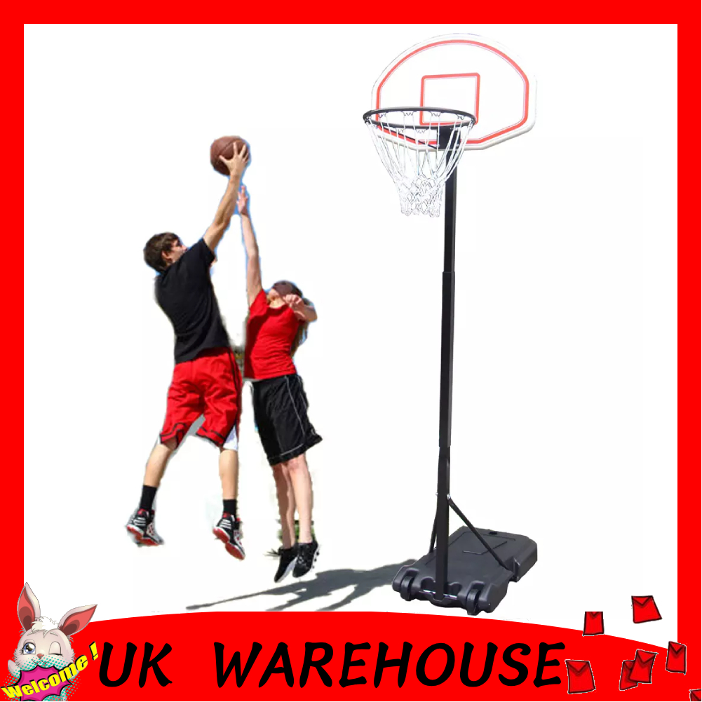 FREE STANDING BASKETBALL NET HOOP BACKBOARD WITH ADJUSTABLE STAND SET ON WHEELS eBay