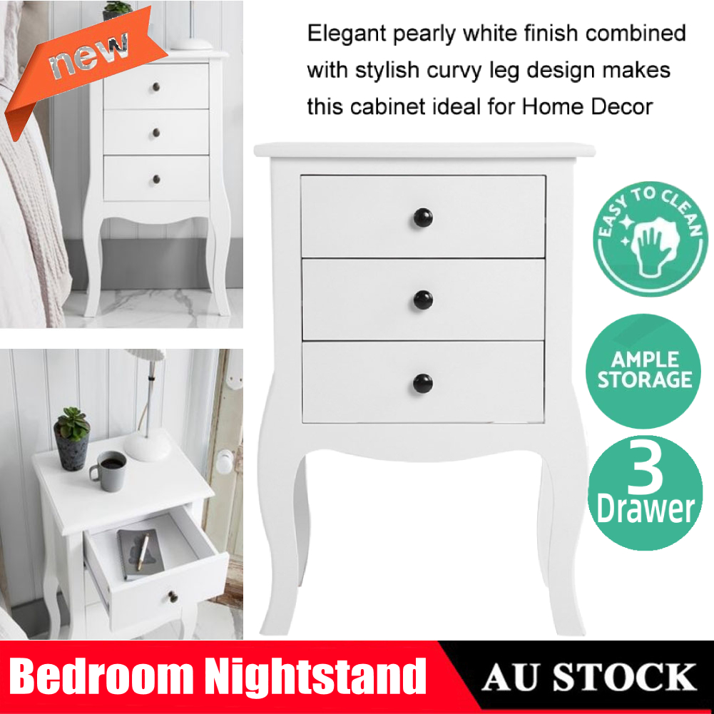 3 Chest Of Drawers White Table Tallboy Dresser Cabinet Bedroom