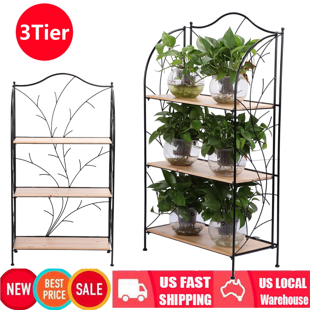 3 Tiers Steel Iron Plant Storage Stand Rack Display Flowers Pot