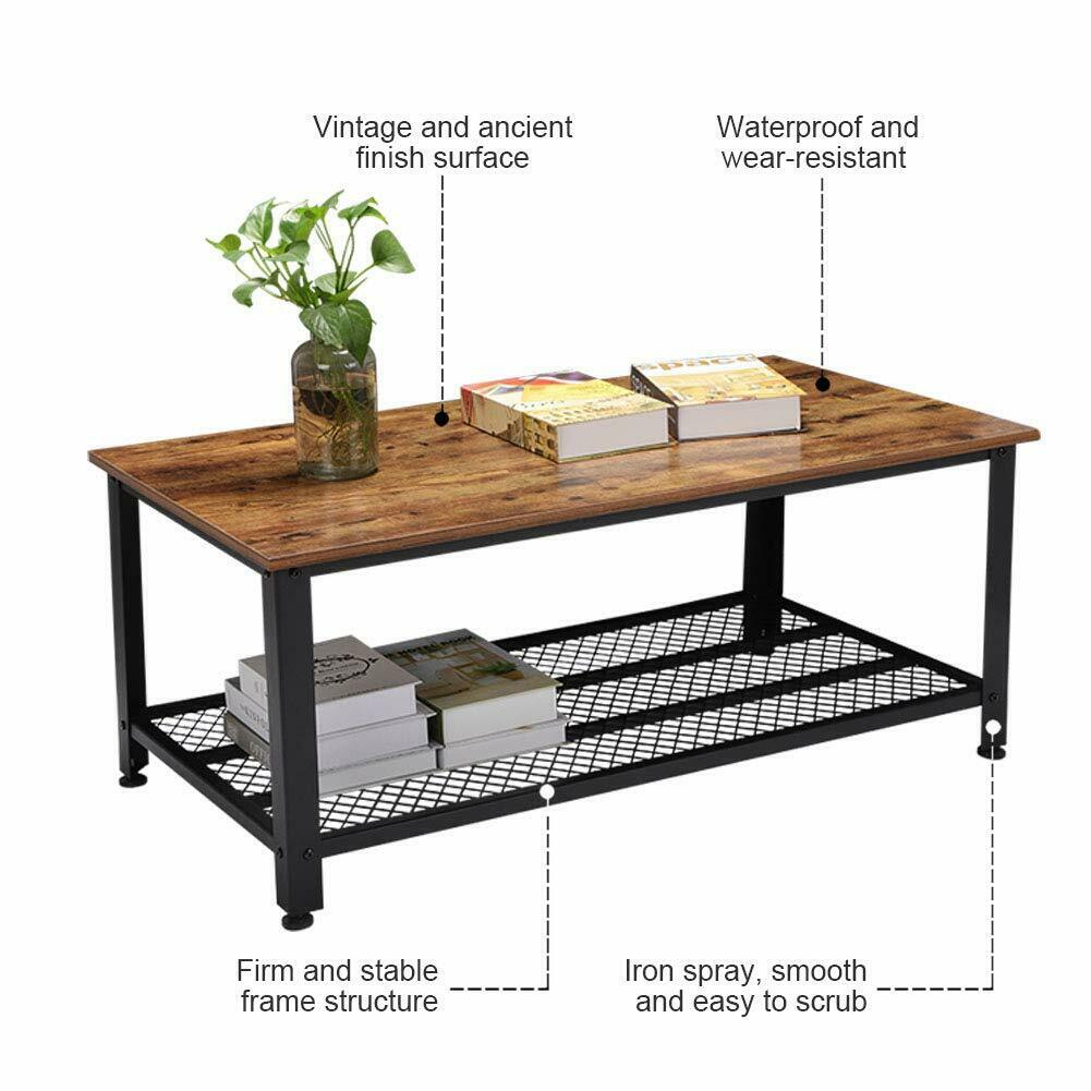 Vintage Couchtisch Sofatisch Kaffeetisch Wohnzimmertisch Staufläche mit