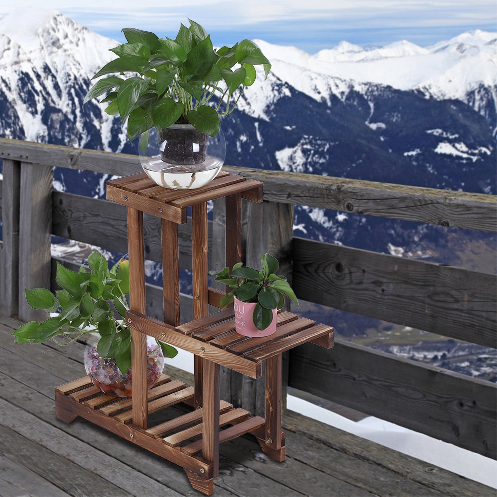 Blumen Regal Treppe Bank Ständer Pflanzen Ständer Podest Holz