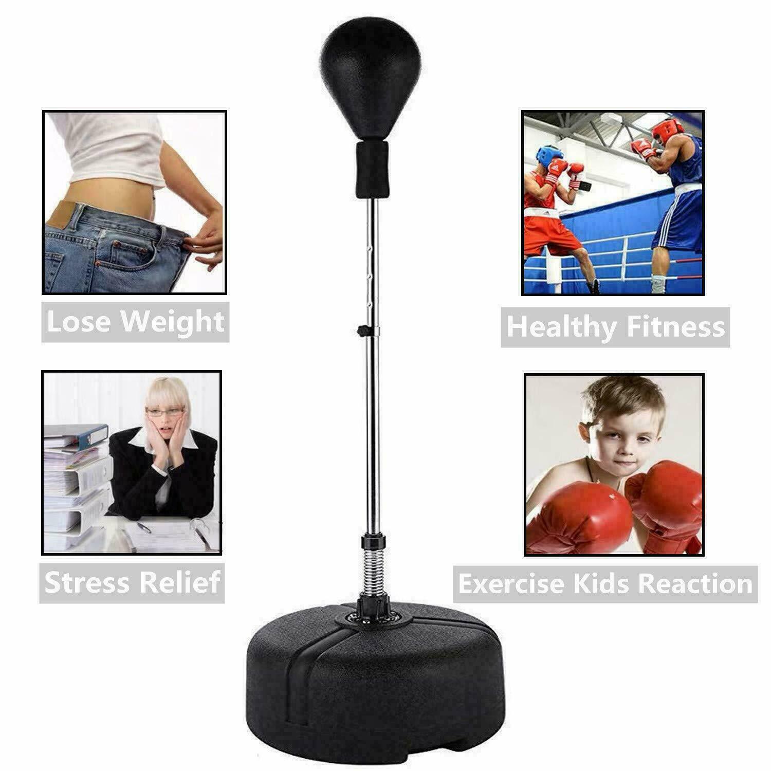PRO Adult Boxing Punch Ball Stand Set Exercise Equipment Agility Training MMA US