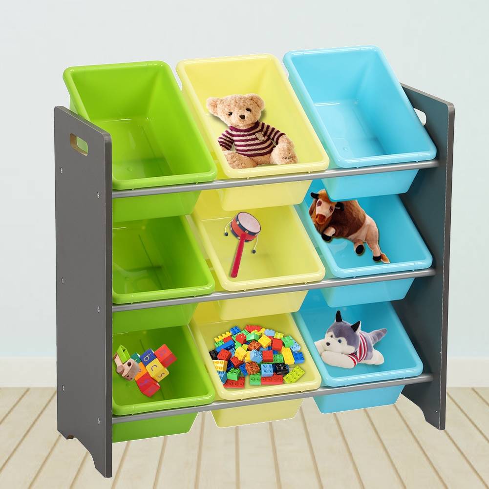 Uk Kids Toy Box Children Toys Books Storage Bookshelf Organizer