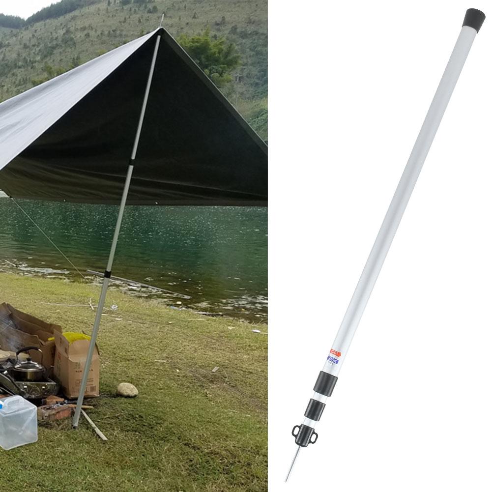 2.3m Camping Tent Pole Support Rod Awning Frame Tarp Rod Adjustable Upright Pole | eBay