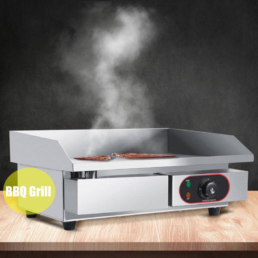 3KW 55CM Commercial Electric Countertop Griddle Stainless Steel Cooking