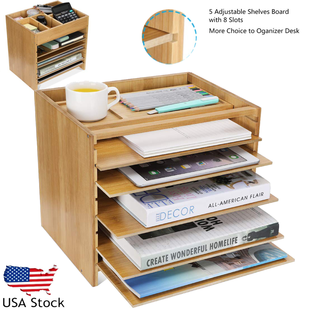 Bamboo Diy Assemble Desktop Organizer Office Desk Organizer Drawer