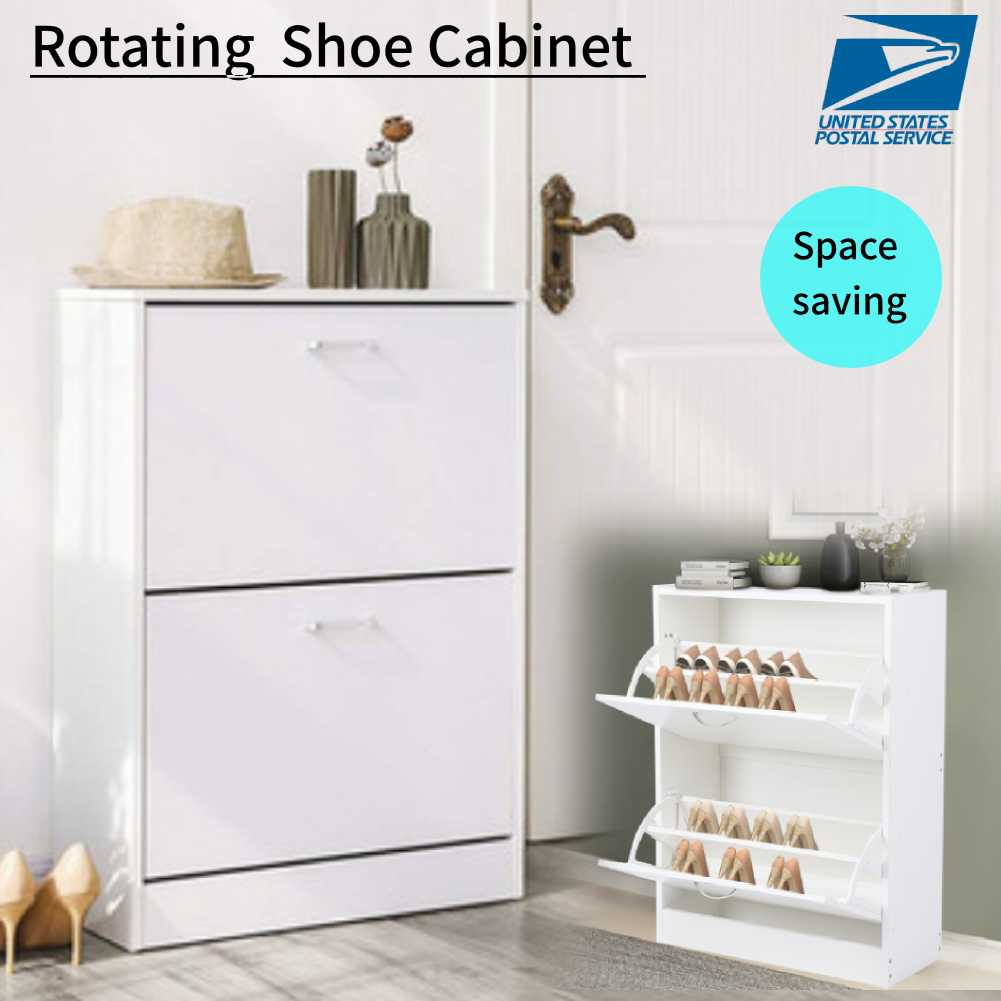 2 Drawer Shoe Cabinet Storage Cupboard Footwear Stand Rack Two