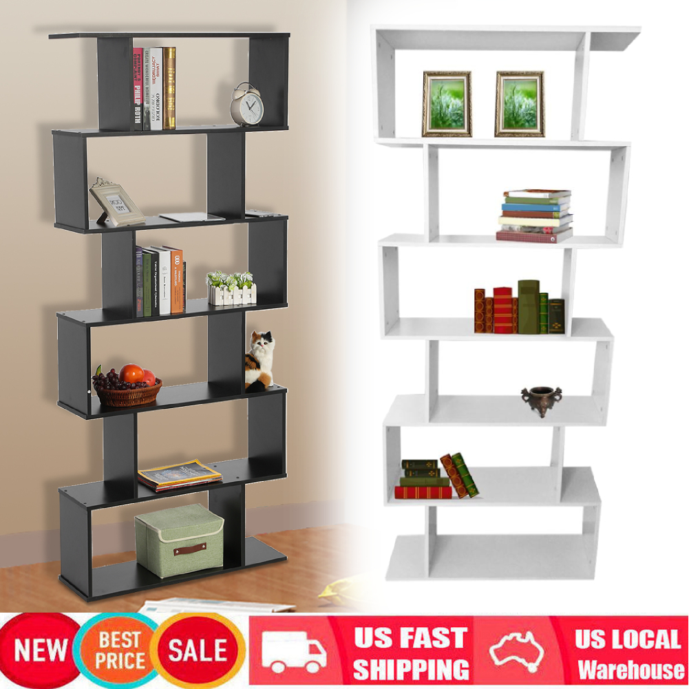 Tall Bookcase Cubby Large Open Bookshelf Modern Cube 6 Shelf