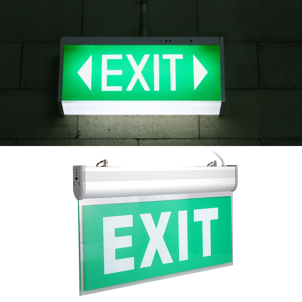 LED Exit Sign Emergency Light Indicator Lamp Safety Evacuation Fire ...