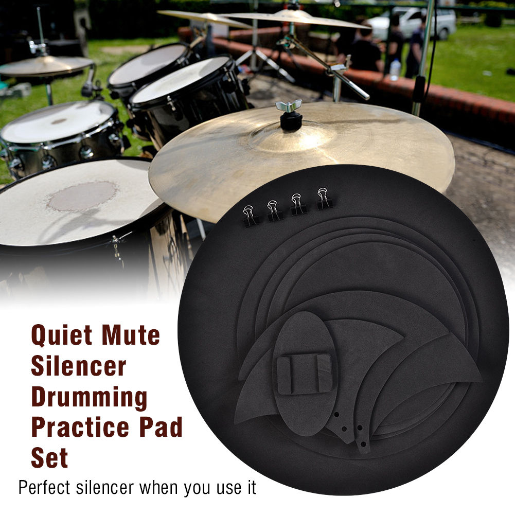 20Pcs Practical Silencer Pad Kit Rubber Foam Snare Drum Folding Cymbal