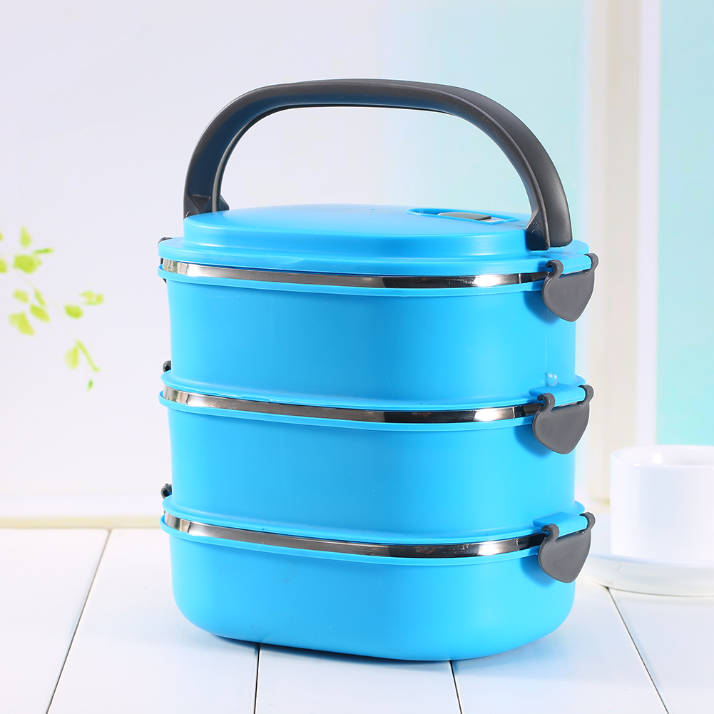 Thermo Lunchbox 1 2 3 4 Etagen Runde Behälter Brotdose Isolierbehälter Vesperdos