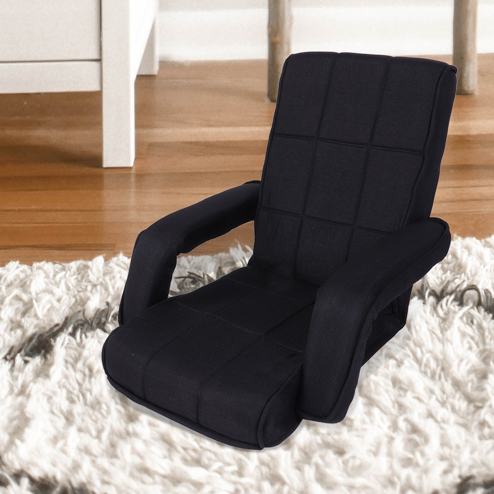 Folding Floor Chair Adjustable Angle Padded Sofa Seat Back Support
