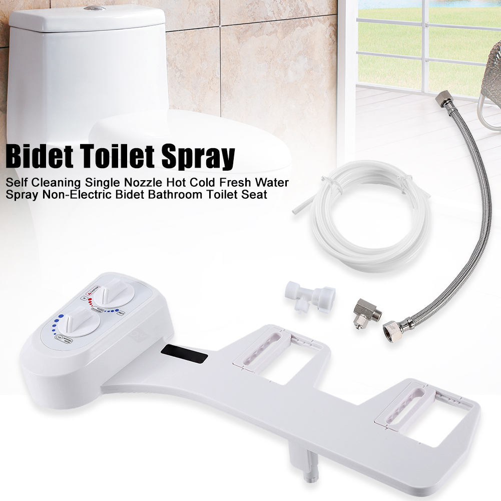 Bidet Toilet Seat Attachment NonElectric Mechanical Fresh Water Spray