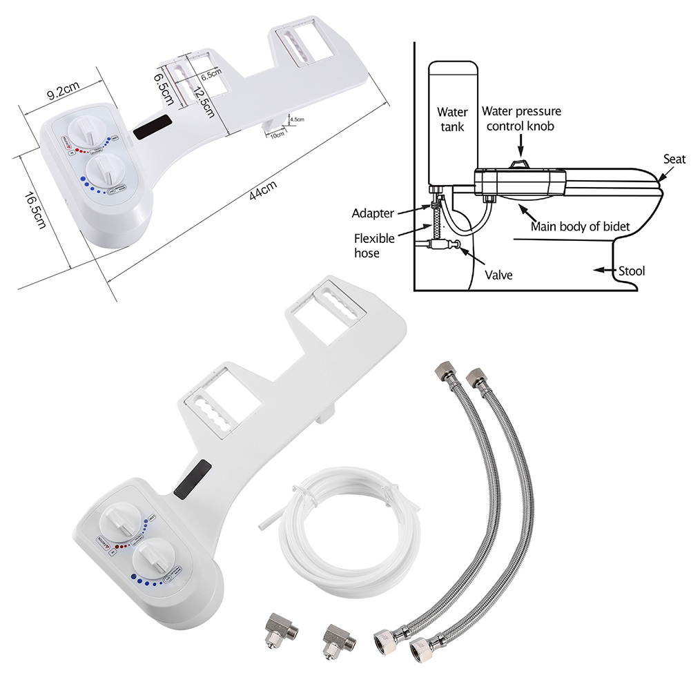 Bidet Toilet Seat Attachment NonElectric Mechanical Fresh Water Spray Cleaning eBay