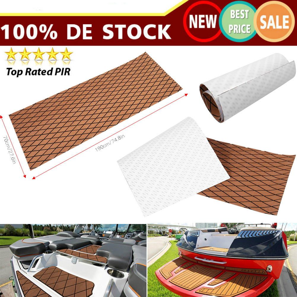 Teak EVA Schaum Boot Yacht Bodenbelag Deck Teppich Selbstklebend Matte 190x70cm