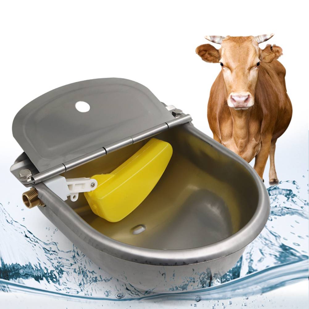 Stainless Water Trough Bowl Automatic Drinking Drinker Cattle Chicken Donkey