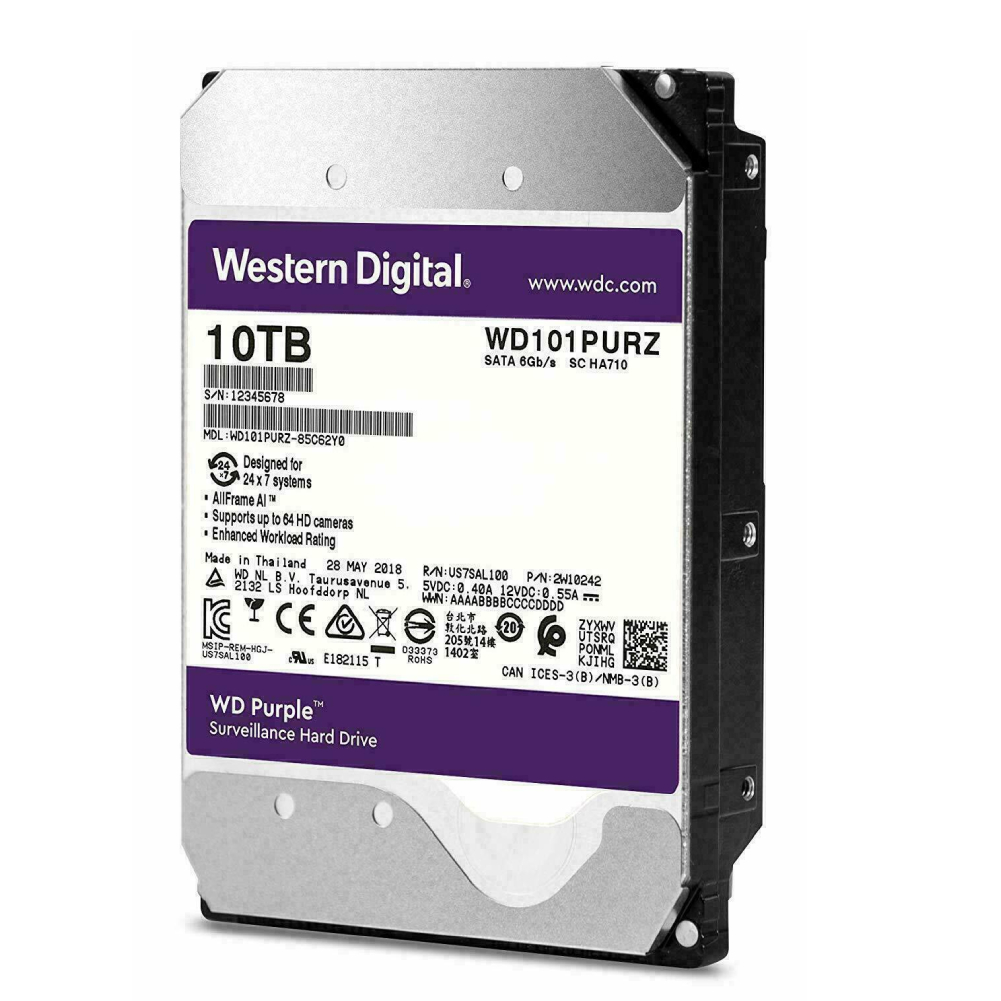 Western Digital WD 10TB HDD SATA lll Surveillance Hard Disk Drive SATA ...