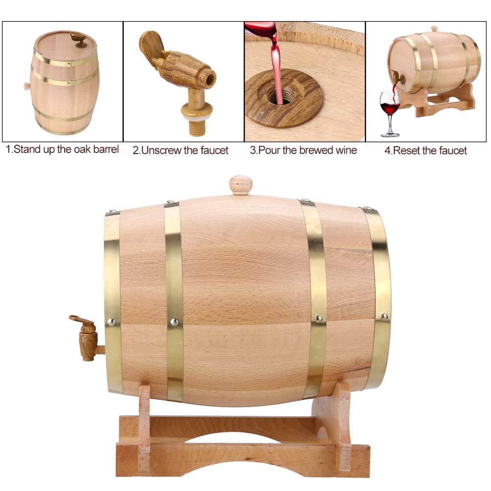 1 L MINI WEINFASS FÄSSCHEN SCHNAPSFASS LIQUEUR WINE BARREL VINO EICHE HOLZFASS