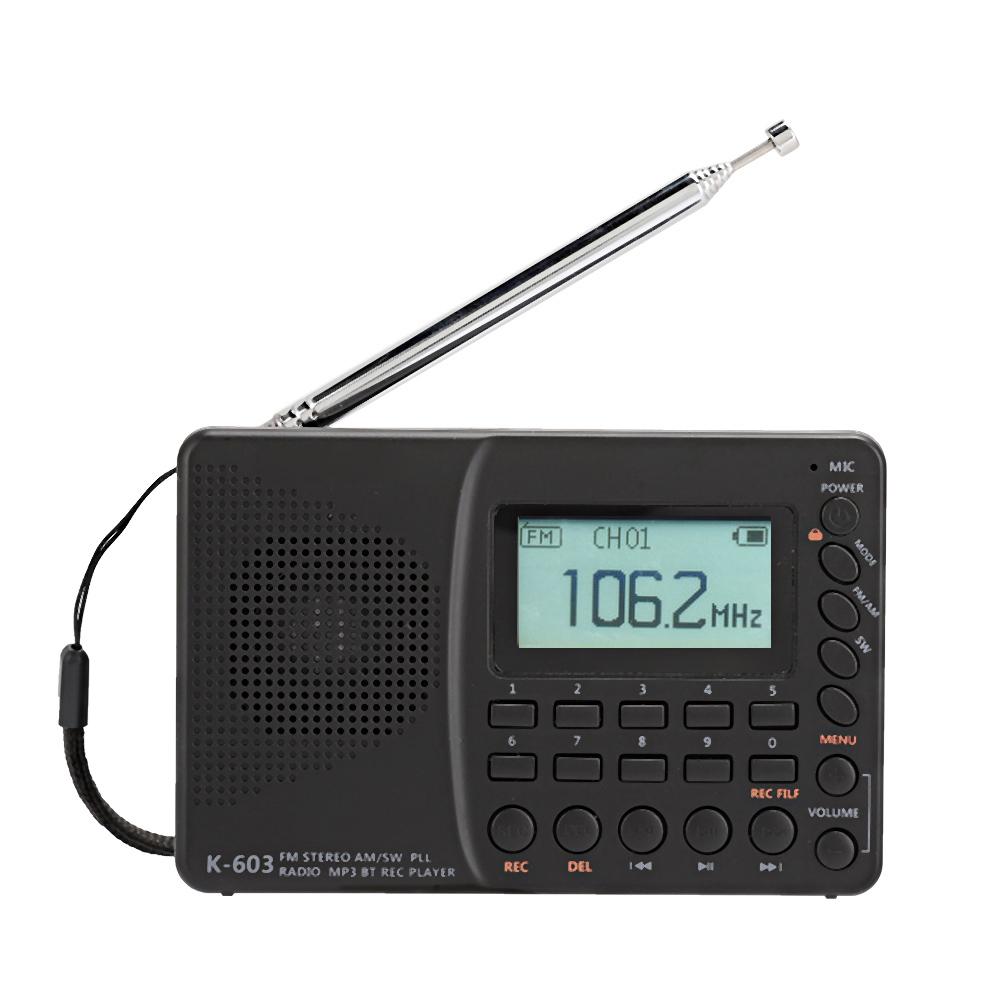 HRD-602 Mini Digital Pocket Handy LCD FM AM SW Radio Bluetooth 5.0 TF ...