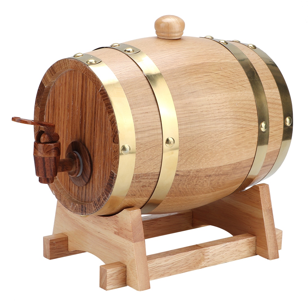 3L Vintage Eiche/Kiefer Fass Holz Aufbewahrung Wein Brandy Whiskey Spender Fass - Bild 16 von 46