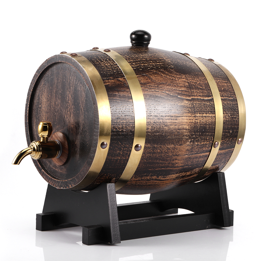 3L Vintage Eiche/Kiefer Fass Holz Aufbewahrung Wein Brandy Whiskey Spender Fass - Bild 39 von 46