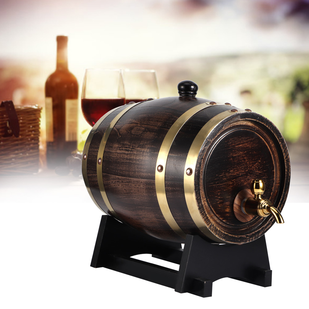 3L Vintage Eiche/Kiefer Fass Holz Aufbewahrung Wein Brandy Whiskey Spender Fass - Bild 43 von 46