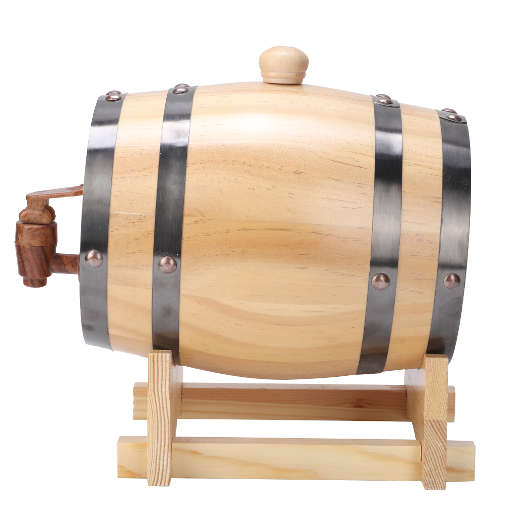 3L Vintage Eiche/Kiefer Fass Holz Aufbewahrung Wein Brandy Whiskey Spender Fass - Bild 15 von 46