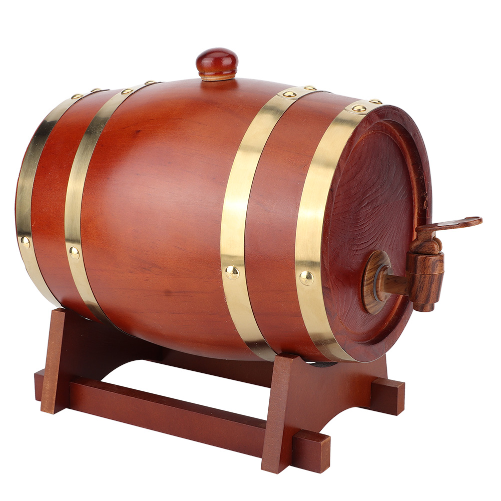 3L Vintage Eiche/Kiefer Fass Holz Aufbewahrung Wein Brandy Whiskey Spender Fass - Bild 25 von 46
