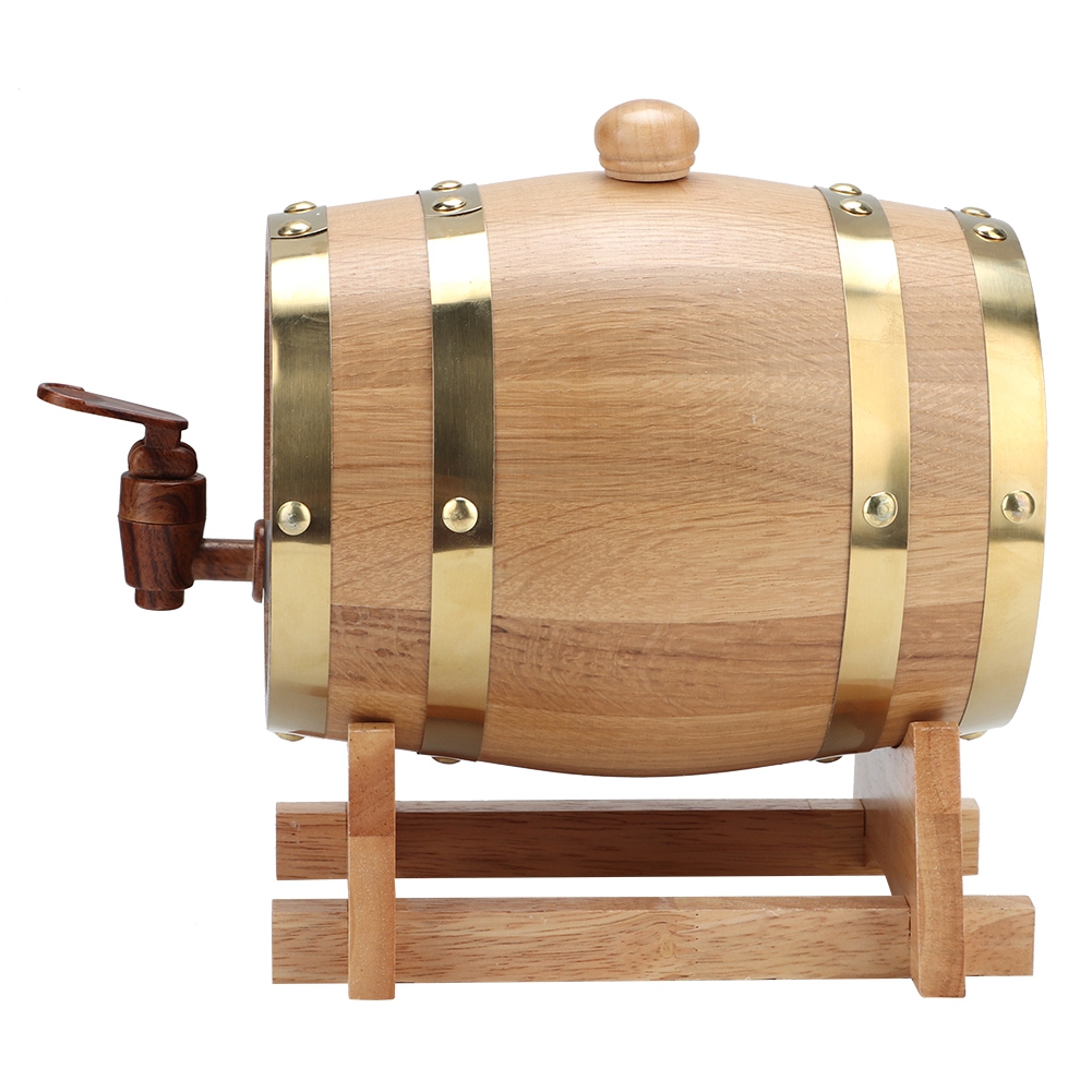3L Vintage Eiche/Kiefer Fass Holz Aufbewahrung Wein Brandy Whiskey Spender Fass - Bild 18 von 46