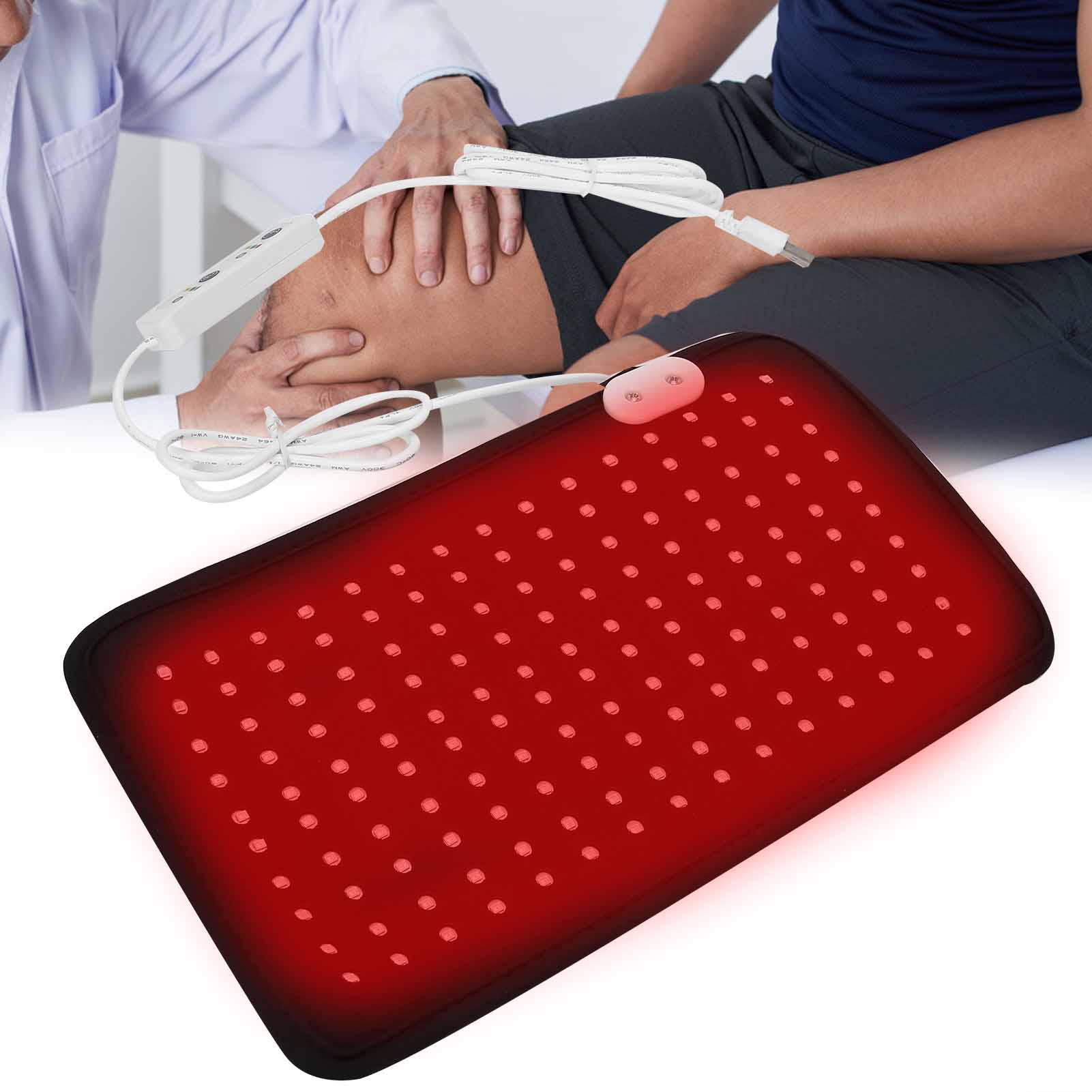 Portable Infrared LED light Knee Pad Therapy Wrap Brace Knee Relief