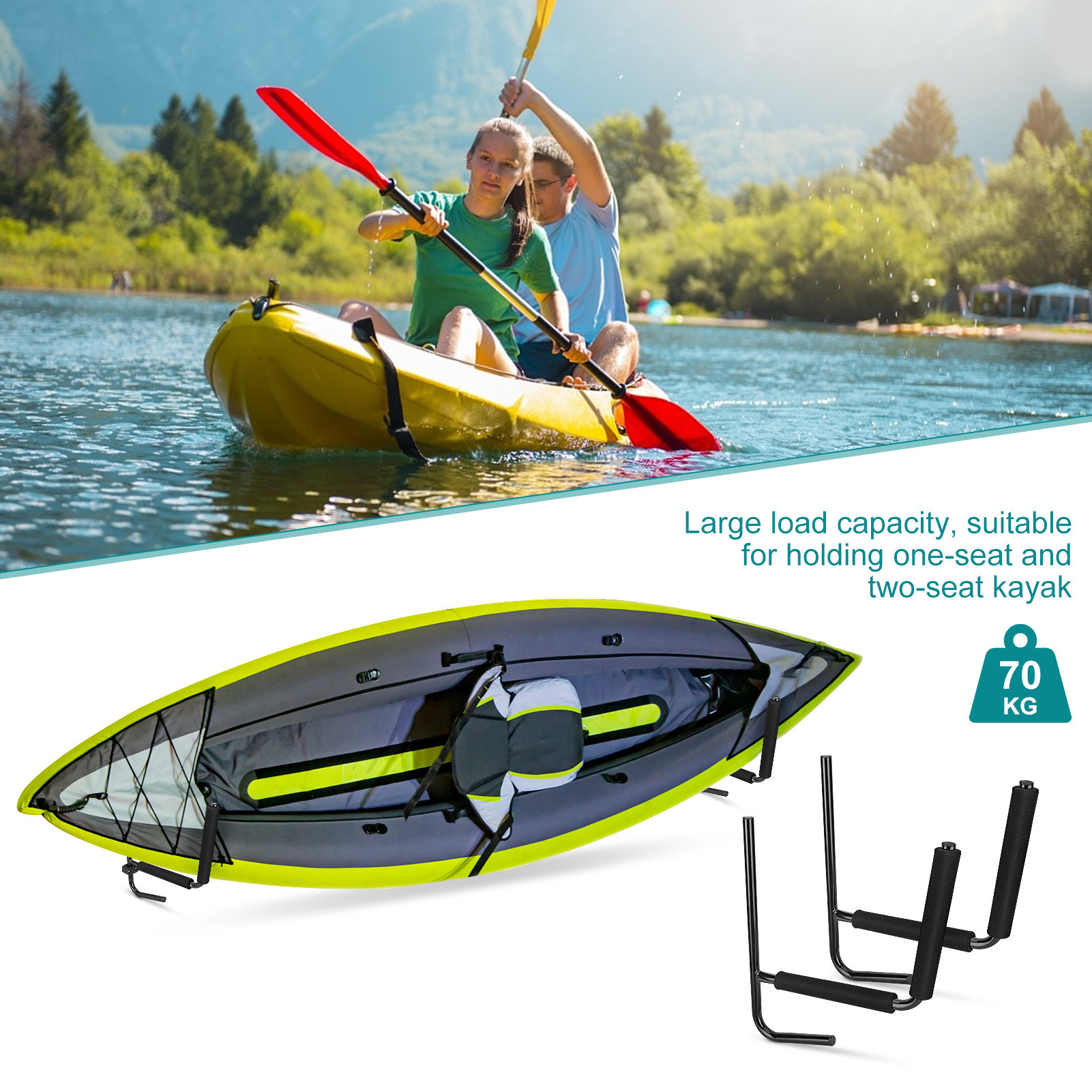 1 Paar Kajak & Kanu Wandhalter Set Wandhalterung Ablage Aufbewahrung