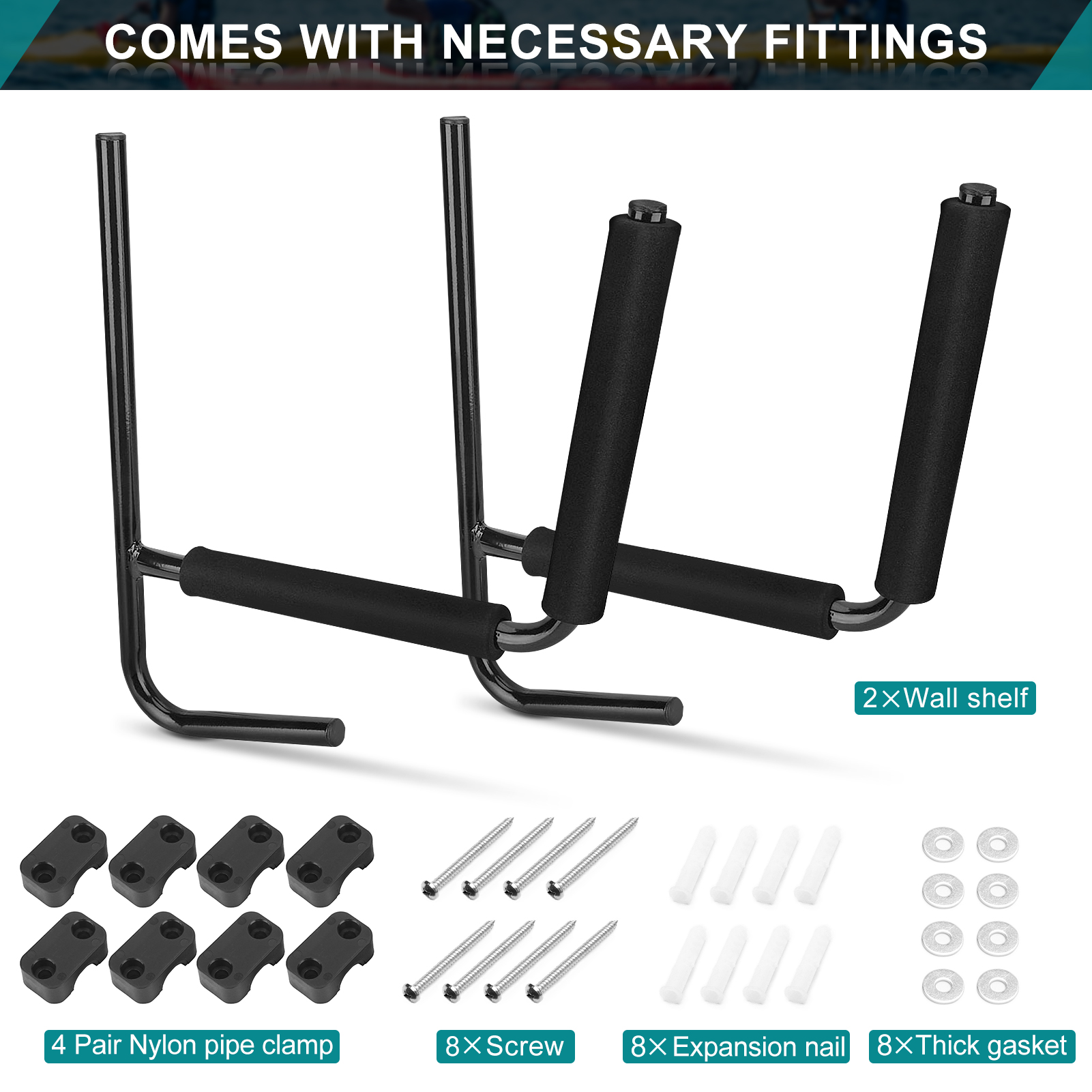 1 Paar Kajak & Kanu Wandhalter Set Wandhalterung Ablage Aufbewahrung