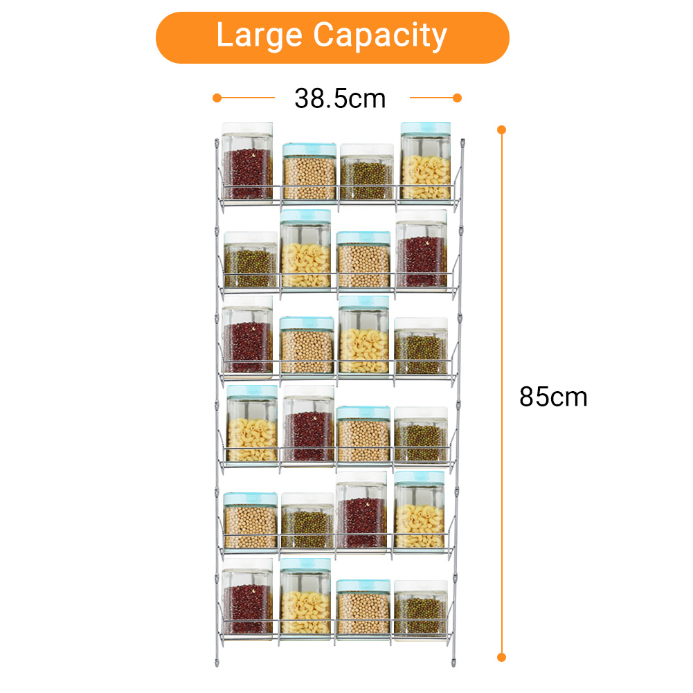 Gewürzregal Gewürzständer 6 Etagen Hängeregal Metall Kühlschrank Wand
