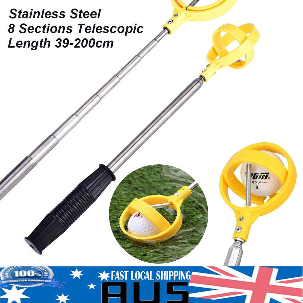 200cm Telescopic Golf Ball Retriever Pick Up Scoop Tool Stainless Steel