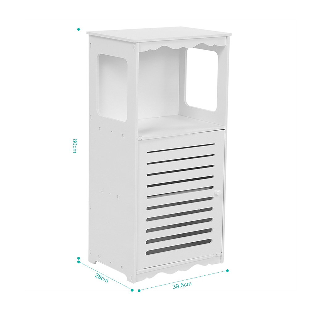 Badezimmerschrank Badschrank Eckschrank mit Tür Aufbewahrung 80 cm weiß