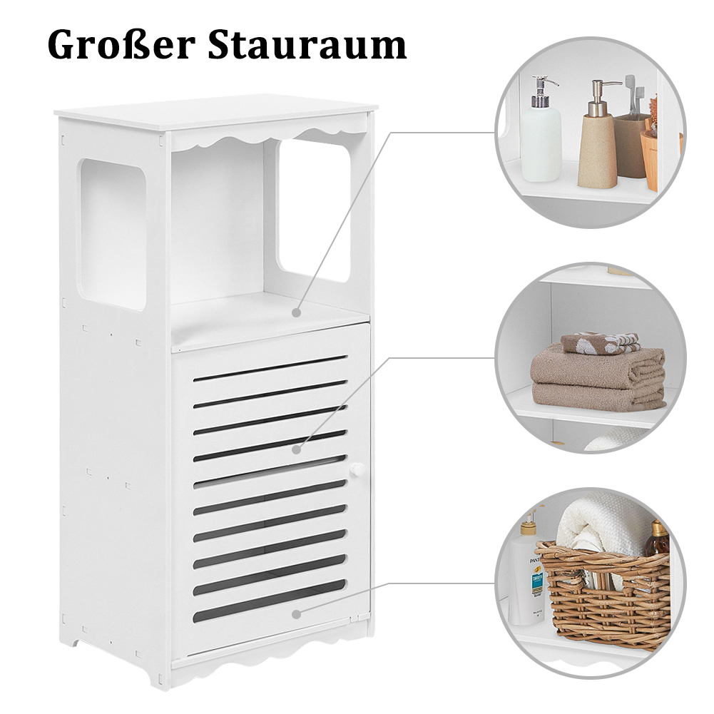 Badezimmerschrank Badschrank Eckschrank mit Tür Aufbewahrung 80 cm weiß