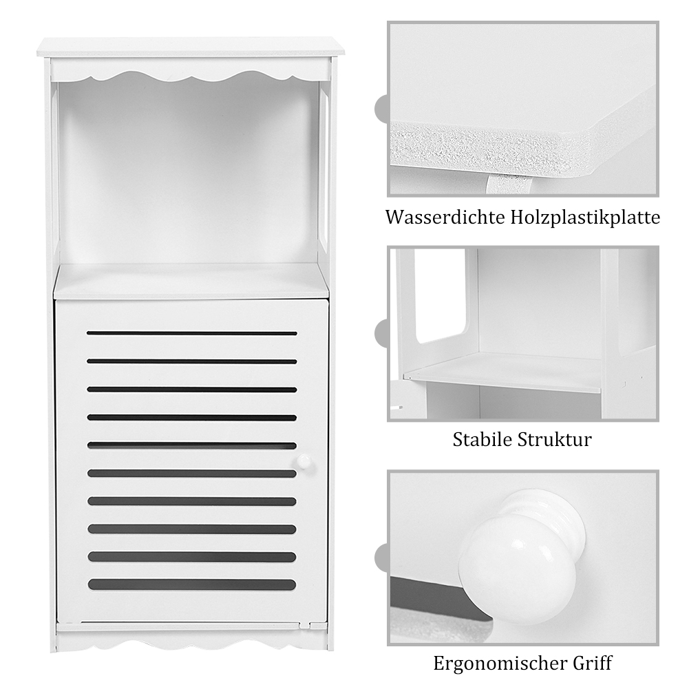 Badezimmerschrank Badschrank Eckschrank mit Tür Aufbewahrung 80 cm weiß