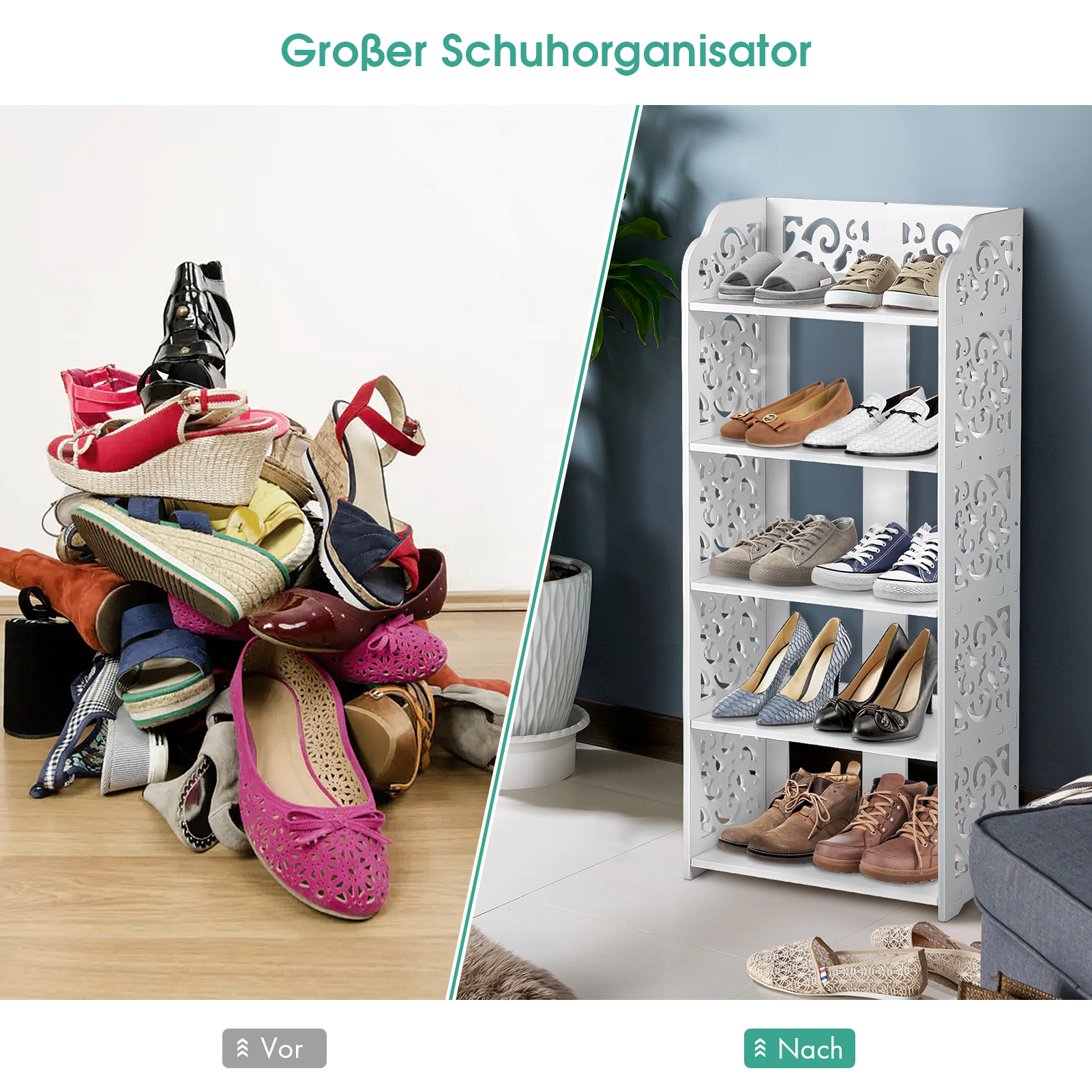 3/4/5-Schicht Schuhschrank Schuhablage Schuhregal Schuhständer