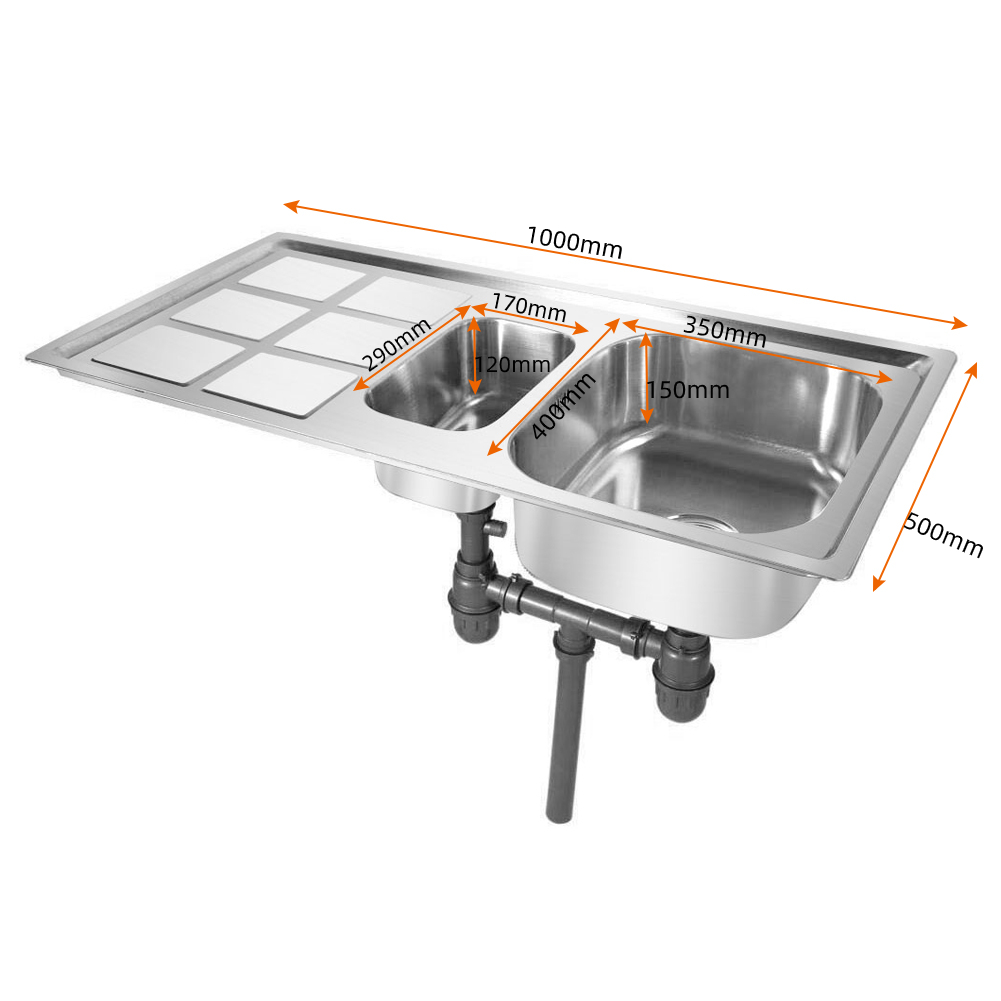 Edelstahl Einbauspüle Küchenspüle Waschbecken Spülbecken mit