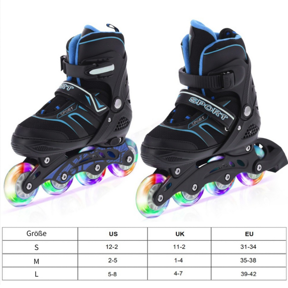 Kinder Inliner Skates Rollschuhe Roller Inlineskates Verstellbar Größe 31-42 PB 