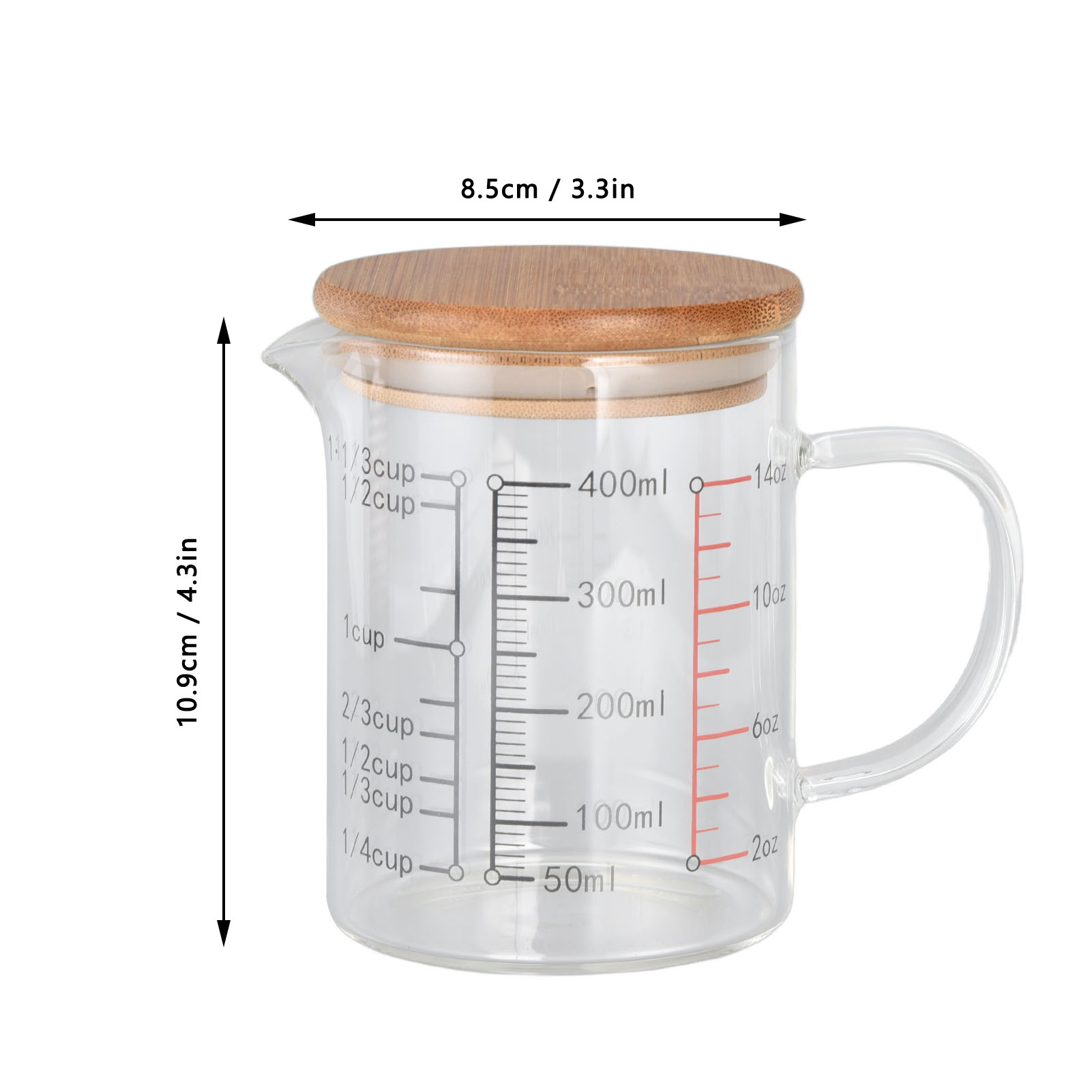 Glass Measuring Cup V-Shaped Nozzle Clear Scale Borosilicate Glass Coffee  Cups