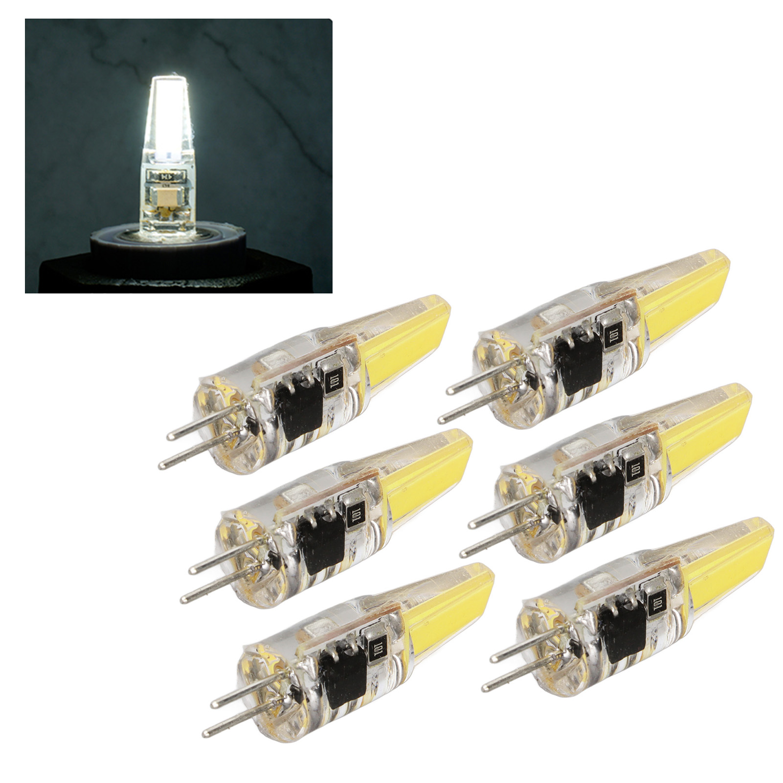 6W 500LM G4 Bulb LED COB Silica Gel Energy Saving Lamp Bulb 220V 6Pcs - Picture 23 of 28