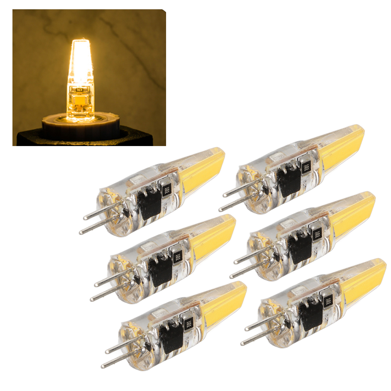 6W 500LM G4 Bulb LED COB Silica Gel Energy Saving Lamp Bulb 220V 6Pcs - Picture 17 of 28