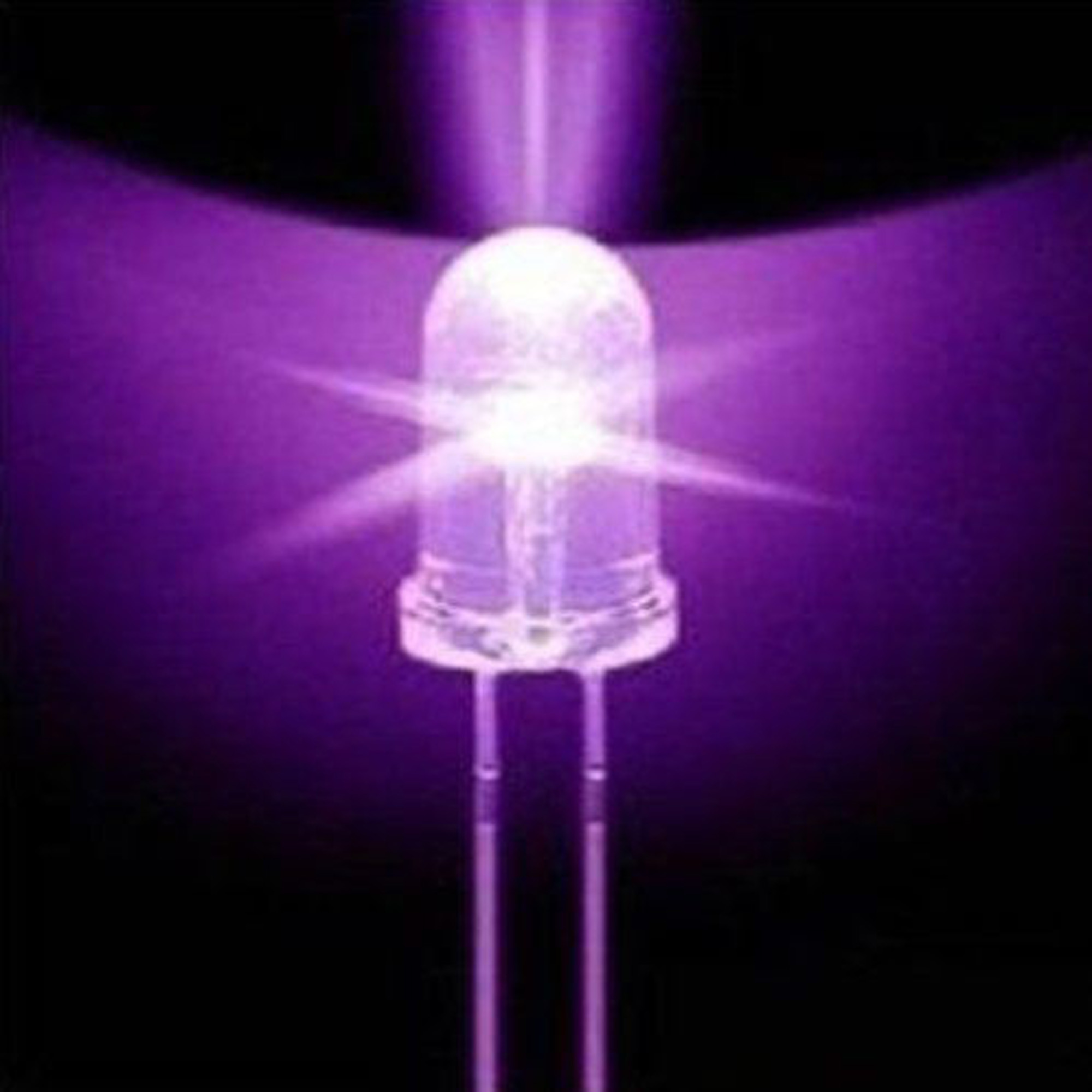 Round LED Lamp Ultra Violet UV 3mm 5mm Purple 365-400nm CLEAR Purple ligth BBC