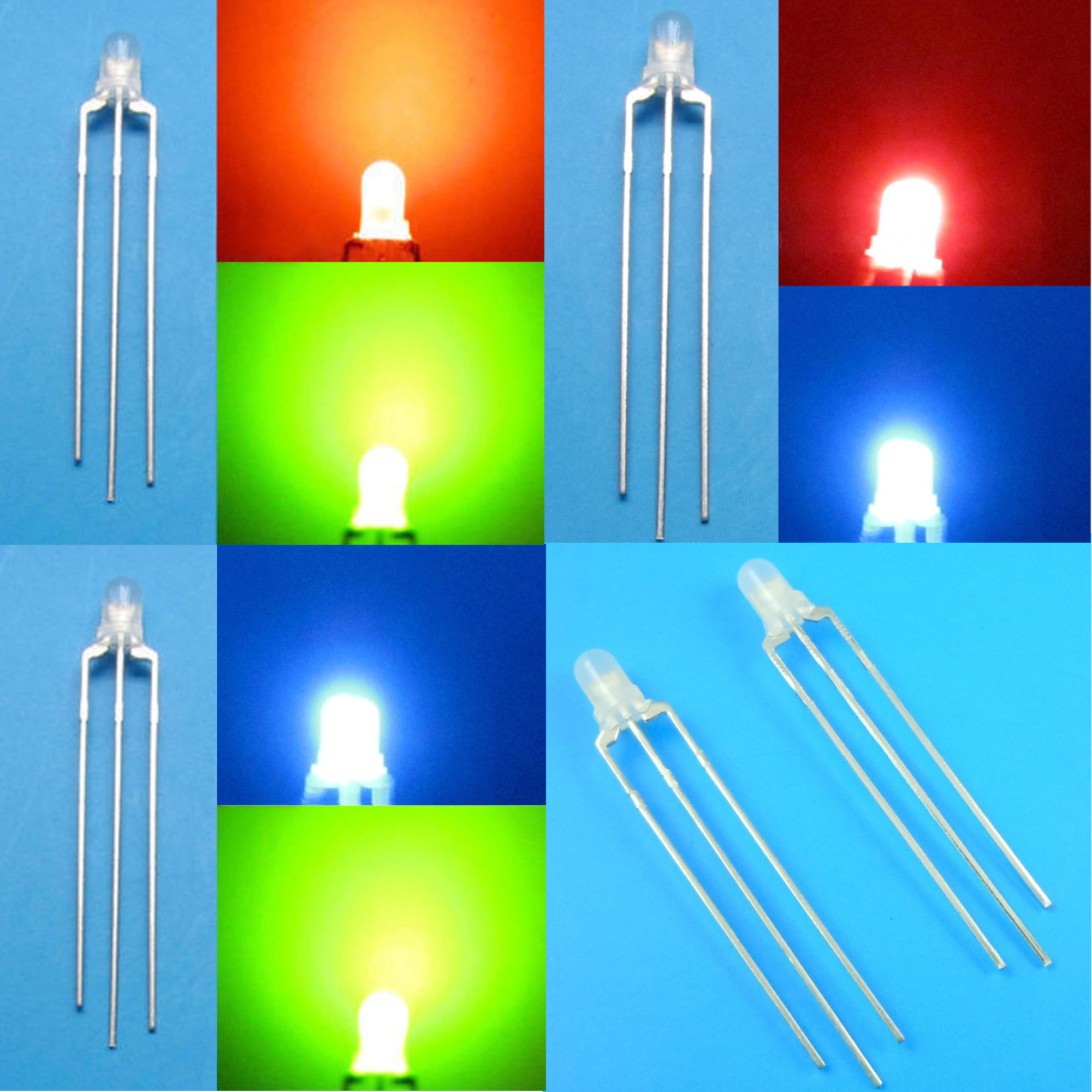 Dual LEDs RED resistors GREEN X 20 common anode inc